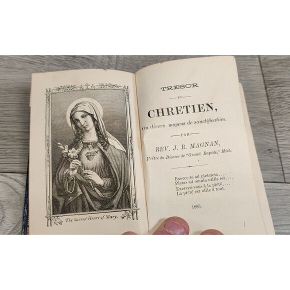 Antique Tresor Du Chretien By Rev. J R Magnan, Very Rare, 1885, Small Deluxe Ed - Picture 8 of 16